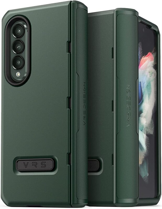 VRS Design Terra Guard Modern (Hinge Protection) Samsung Galaxy Z Fold 3 5G Case Cover - Dark Green