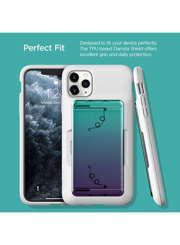 Vrs Design Apple iPhone 11 Pro Max Damda Glide Shield Mobile Phone Case Cover, with Convenient Compartment, Green Purple
