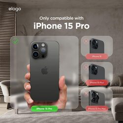 Elago Magnetic Leather Case for iPhone 15 Pro Compatible with MagSafe, Vegan Leather, Shockproof, Water-Resistant - Black