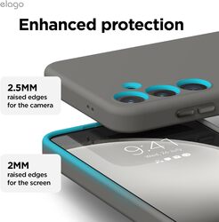 elago Liquid Silicone for Samsung Galaxy S24 Plus case cover Full Body Screen Camera Protective, Shockproof, Slim, Anti-Scratch Soft Microfiber Lining - Medium Grey