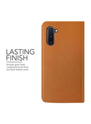 Vrs Design Samsung Galaxy Note 10 Genuine Leather Diary Wallet Mobile Phone Case Cover, Brown