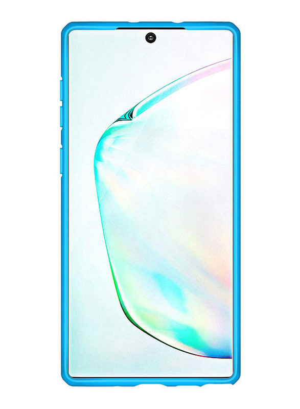 ITskins Samsung Galaxy Note 10 Plus/Note 10+ 5G Hybrid Solid Flexible Mobile Phone Case Cover, with Hexotek 2.0 Drop Protection, Blue and Transparent