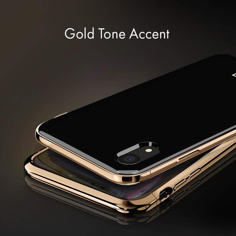 Spigen Apple iPhone XR La Manon Etui Mobile Phone Case Cover, Gold Black