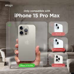 Elago Magnetic Leather Case for iPhone 15 Pro MAX Compatible with MagSafe, Vegan Leather, Shockproof, Water-Resistant - Midnight Green