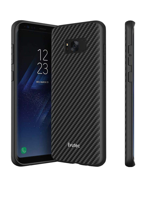 Evutec Samsung Galaxy S8 Plus AER Series Mobile Phone Case Cover, with AFIX Air Vent Magnetic Car Mount, Karbon Black