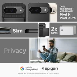 Spigen Google Pixel 9 / Pixel 9 PRO Slim Armor CS with Card Slot case cover - Black