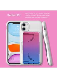 Vrs Design Apple iPhone 11 Damda Glide Shield Semi Automatic Card Wallet Mobile Phone Case Cover, Pink Blue