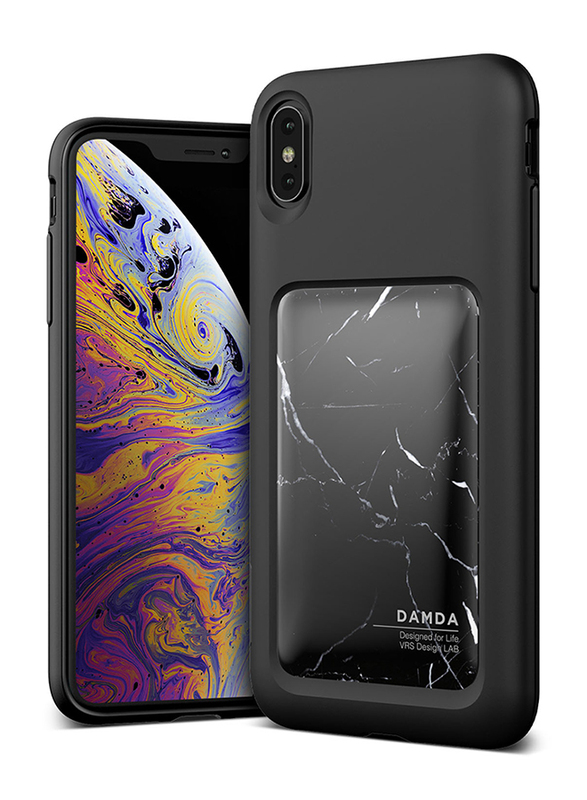 VRS Design iPhone XS Max Damda High Pro Shield Mobile Phone Back Case Cover, Black Marble