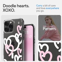 Spigen iPhone 16 Pro Ultra Hybrid (MagFit) case cover - Hearts White Pink