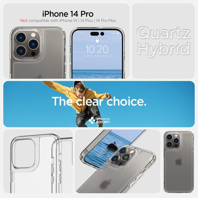 Spigen Quartz Hybrid for iPhone 14 Pro Case Cover - Matte Clear