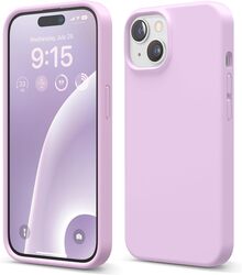 Elago Liquid Silicone for iPhone 15 Case Cover Full Body Protection, Shockproof, Slim, Anti-Scratch Soft Microfiber Lining - Light Lilac