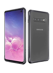 ITskins Samsung Galaxy S10 Hybrid Clear Mobile Phone Case Cover, Black and Transparent