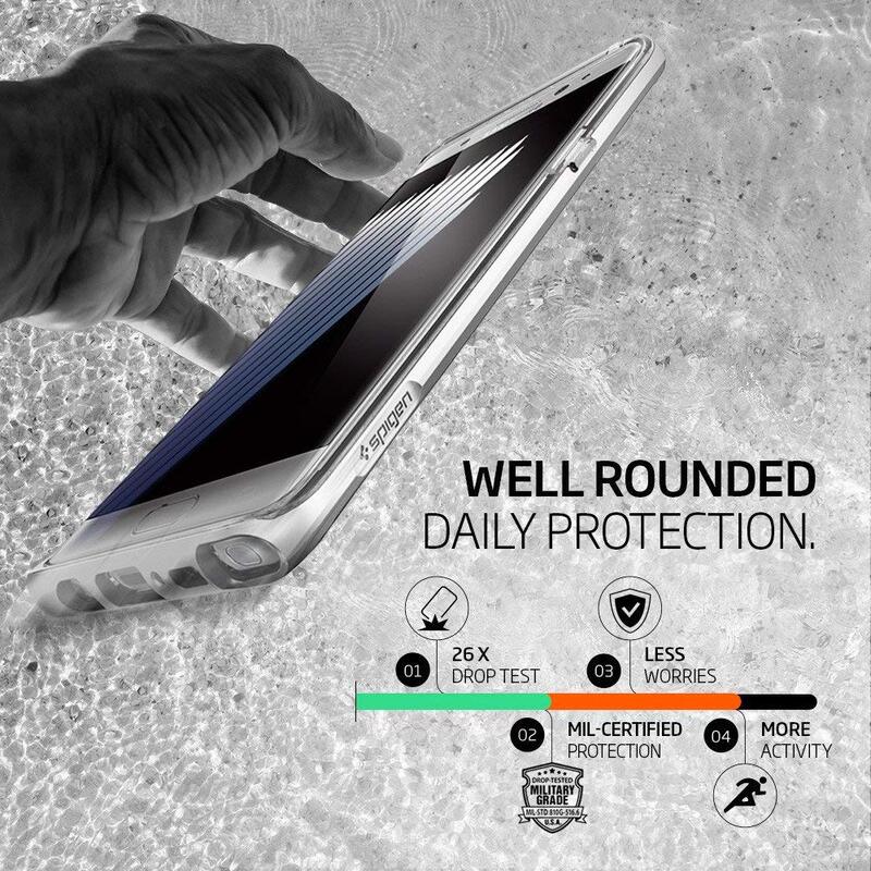 Spigen Samsung Galaxy Note 7/Note FE Neo Hybrid Crystal Mobile Phone Case Cover, Satin Silver