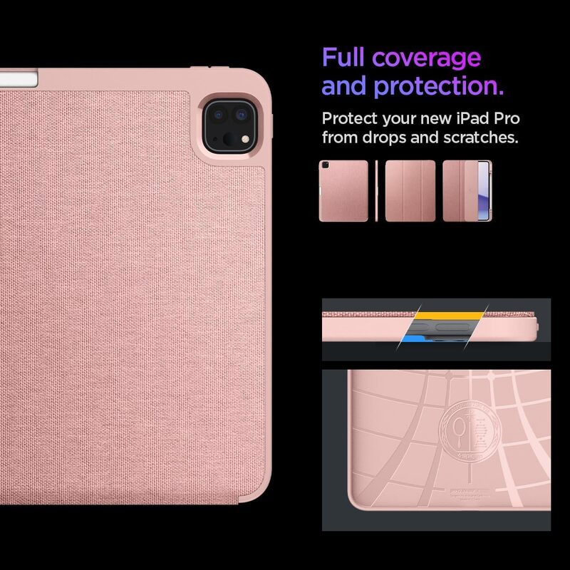 Spigen Urban Fit designed for iPad Pro 13 inch case cover M4 (2024) with Pencil Holder - Rose Gold