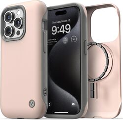 VRS Design Terra Guard Modern for iPhone 15 Pro Case Cover (MagSafe compatible) - Pink Sand