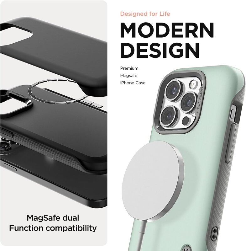 VRS Design Terra Guard Modern for iPhone 15 Pro MAX Case Cover (MagSafe compatible) - Matte Black