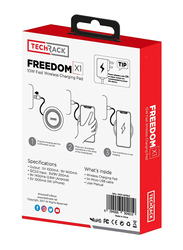 TechRack Freedom X1 Universal Wireless Charging Pad, 10W with Fast Qi Technology, Black