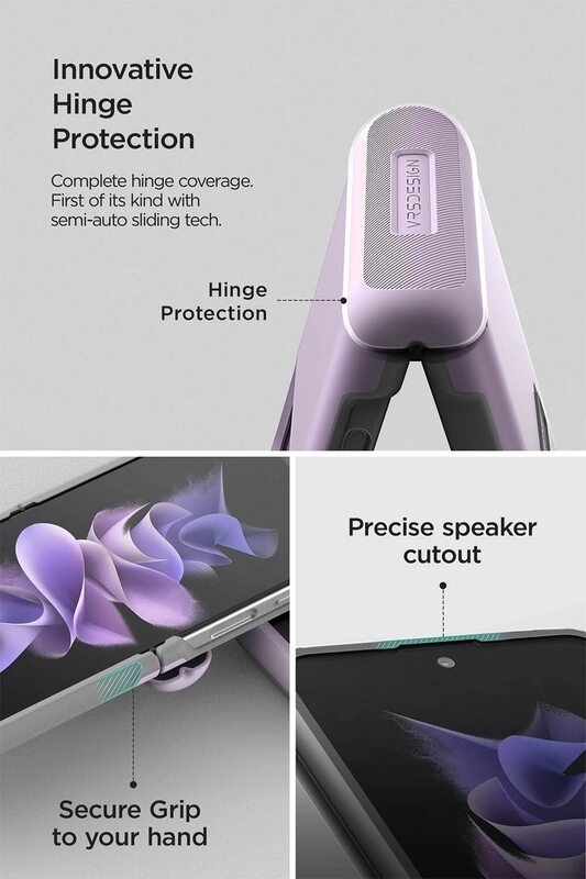 VRS Design Terra Guard Modern (Hinge Protection) Samsung Galaxy Z Flip 4 Case Cover - Purple