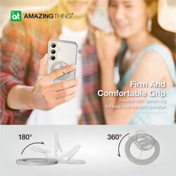 Amazing Thing Samsung Galaxy S24 Plus Holder/ Stand Minimal MAG Grip Ring Set compatible with MagSafe - Clear