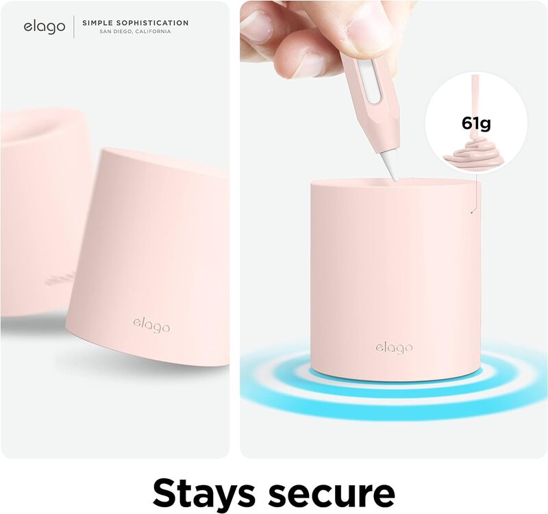 elago Silicone Stand Compatible with Apple Pencil (1st and 2nd Generation), Apple Pencil (USB-C) and Any Tablet Stylus Pen with or Without Case or Sleeve, Durable Holder - Lovely Pink