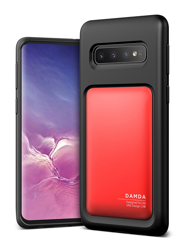 VRS Design Samsung Galaxy S10 Damda High Pro Shield Mobile Phone Back Case Cover, Deep Red