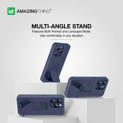 Amazing Thing Matte Pro Mag for iPhone 15 PRO Grip/Holder/Stand/Case Cover with Magsafe - Blue