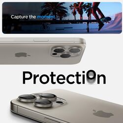 Spigen Glastr Ez Fit Optik PRO Camera Lens Screen Protector iPhone 15 Pro MAX and iPhone 15 PRO - Natural Titanium (2 Pack)