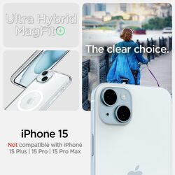 Spigen iPhone 15 case cover Ultra Hybrid MagFit compatible with MagSafe - White