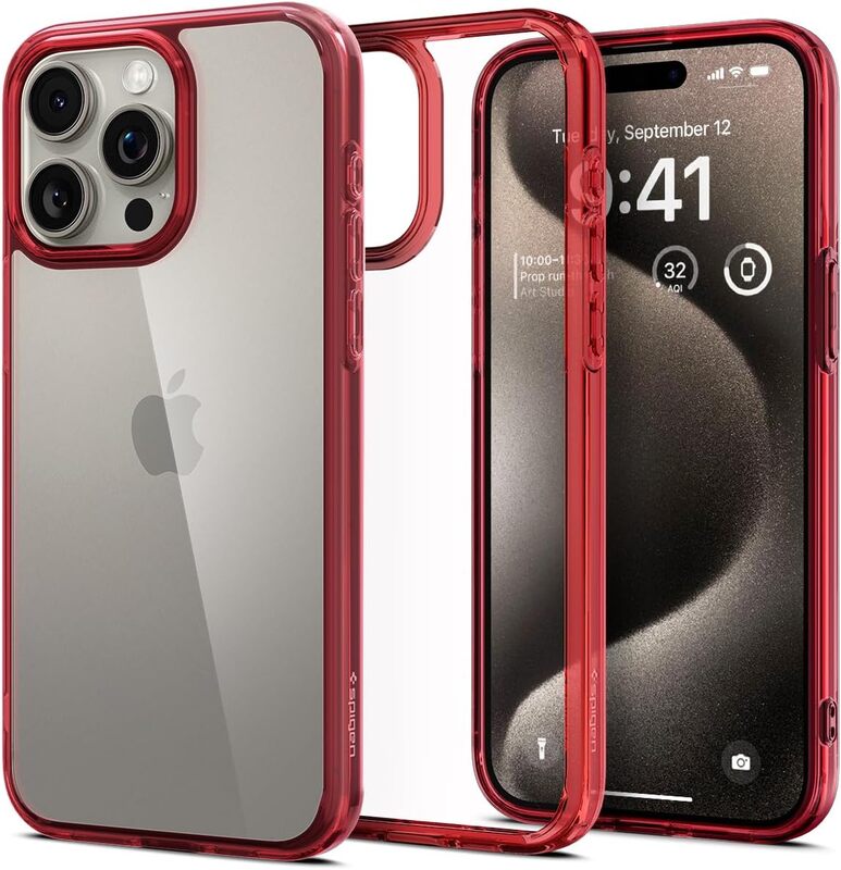 Spigen iPhone 15 Pro Max case cover Ultra Hybrid - Deep Red