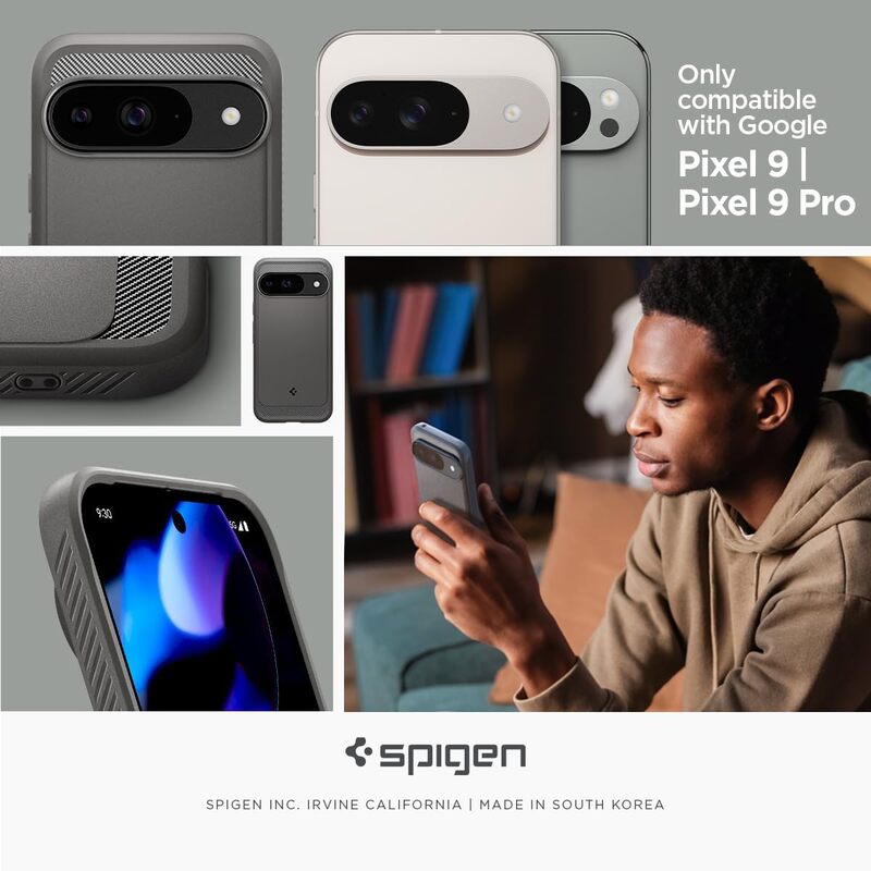 Spigen Google Pixel 9 / Pixel 9 PRO Rugged Armor case cover - Marble Gray