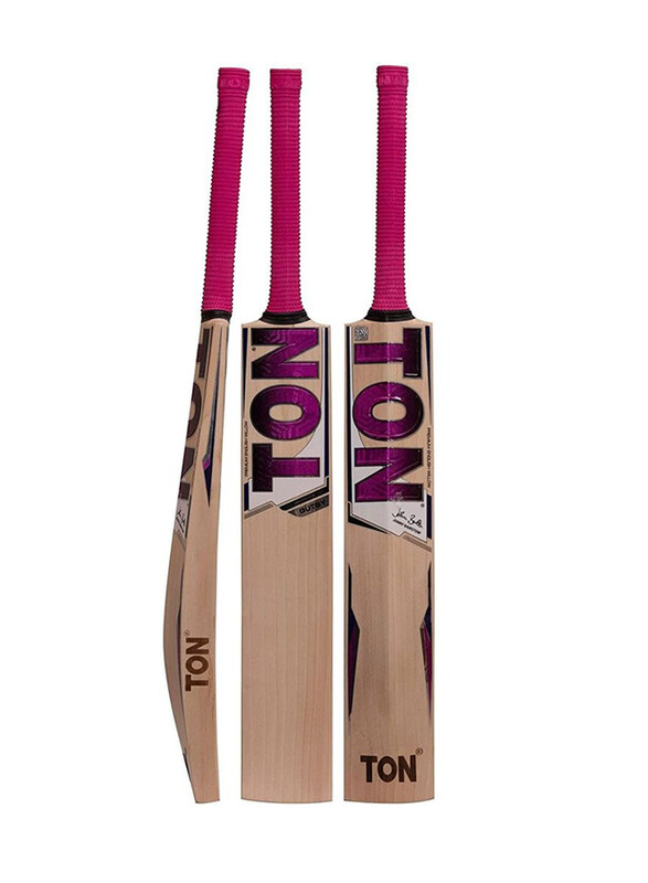 

SS Ton Range Gutsy English Willow Short Hand Cricket Bat, Beige/Pink