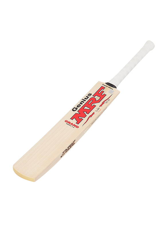 MRF EW Genius Grand Edition 1.0 Cricket Bat, Beige/Red