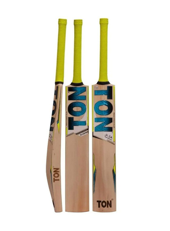 

SS Ton Range Slasher English Willow Short Hand Cricket Bat, Beige/Yellow
