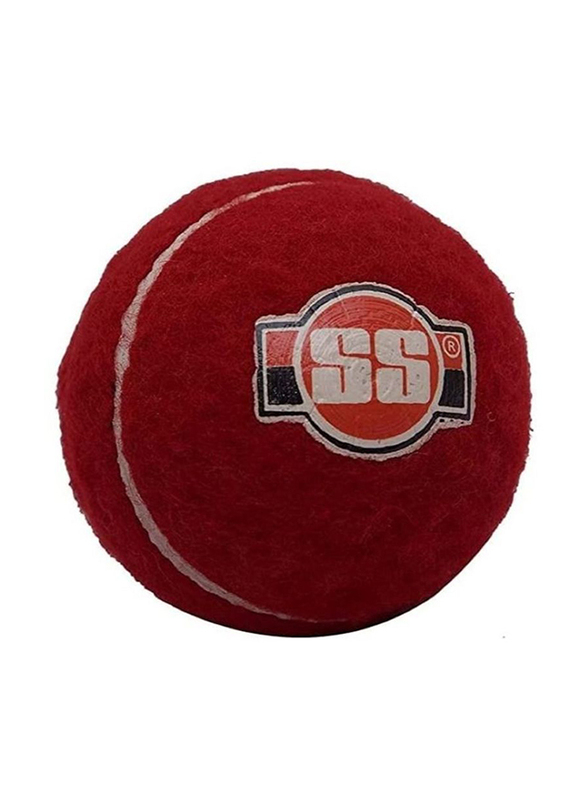 SS 3-Piece Soft Pro Tennis Cricket Ball, Red