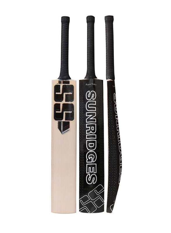SS Core Range Magnum Pro English Willow Short Hand Cricket Bat, Black/Beige