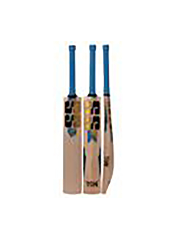 SS Size-4 Core Range Custom English Willow Cricket Bat, Beige/Blue
