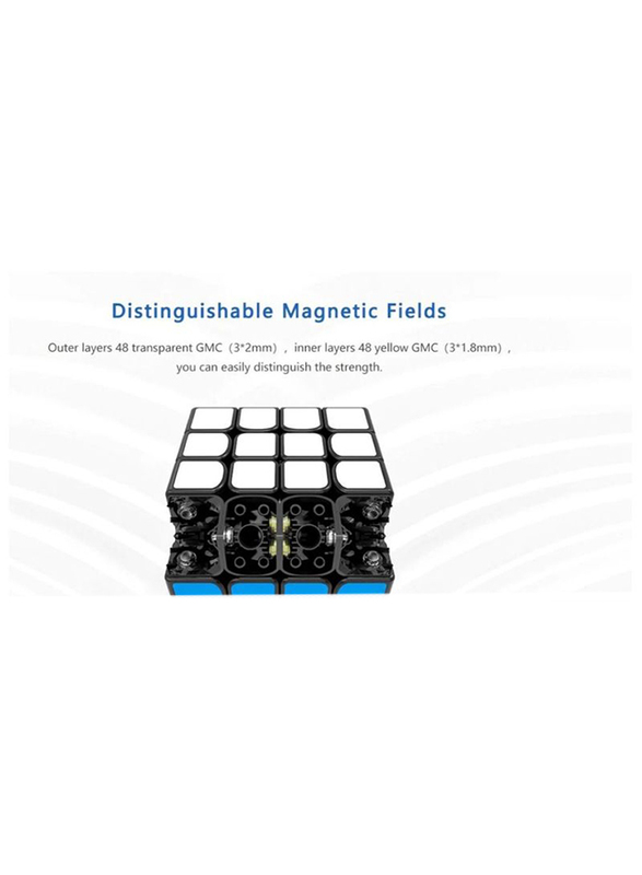 Gan 460 M Stickerless 4 x 4 Magnetic Speed Cube, Multicolour