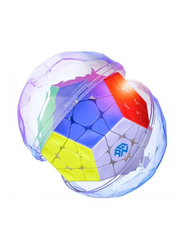 Gan Megaminx Alien Lightest Stickerless Magnetic Speed Cube, Ages 3+, Multicolour