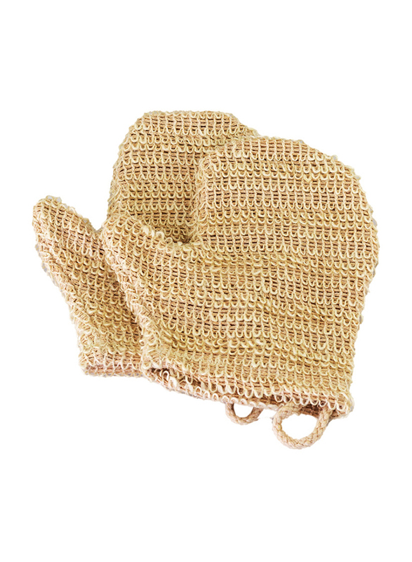 Natural Bath Mitt, Brown