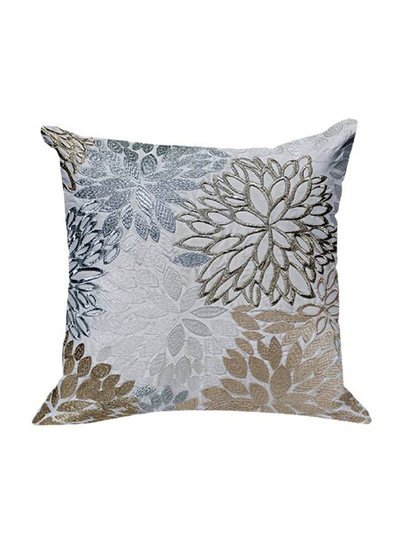 OraOnline Petals White Decorative Cushion/Pillow, 40x40 cm
