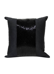 OraOnline Patch Black Decorative Cushion/Pillow, 40x40 cm