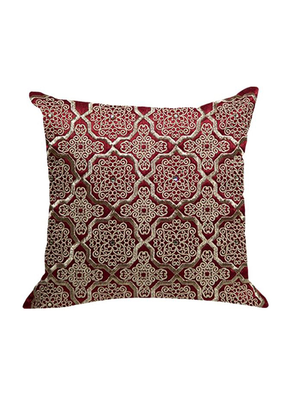 OraOnline Alizia Maroon Decorative Cushion/Pillow, 40x40 cm
