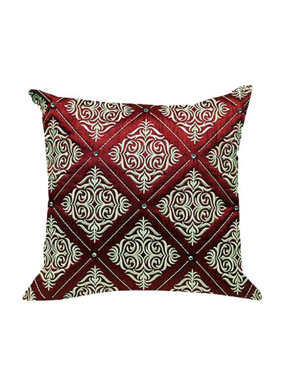 OraOnline Florenza Maroon Decorative Cushion/Pillow, 40x40 cm