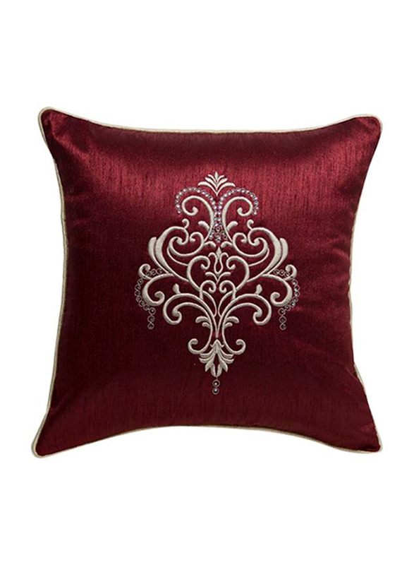 OraOnline Indian Maroon Decorative Cushion/Pillow, 40x40 cm