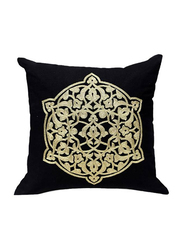 OraOnline Minar Black/Gold Decorative Cushion/Pillow, 40x40 cm