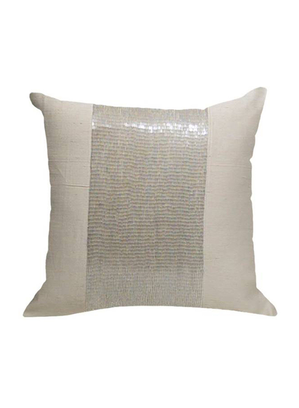 OraOnline Patch Off White Decorative Cushion/Pillow, 40x40 cm