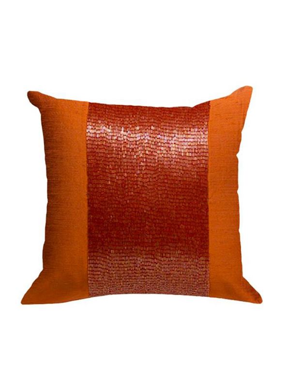 OraOnline Patch Orange Decorative Cushion/Pillow, 40x40 cm