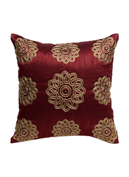 OraOnline Floris Maroon Decorative Cushion/Pillow, 40x40 cm