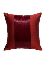 OraOnline Patch Red Decorative Cushion/Pillow, 40x40 cm