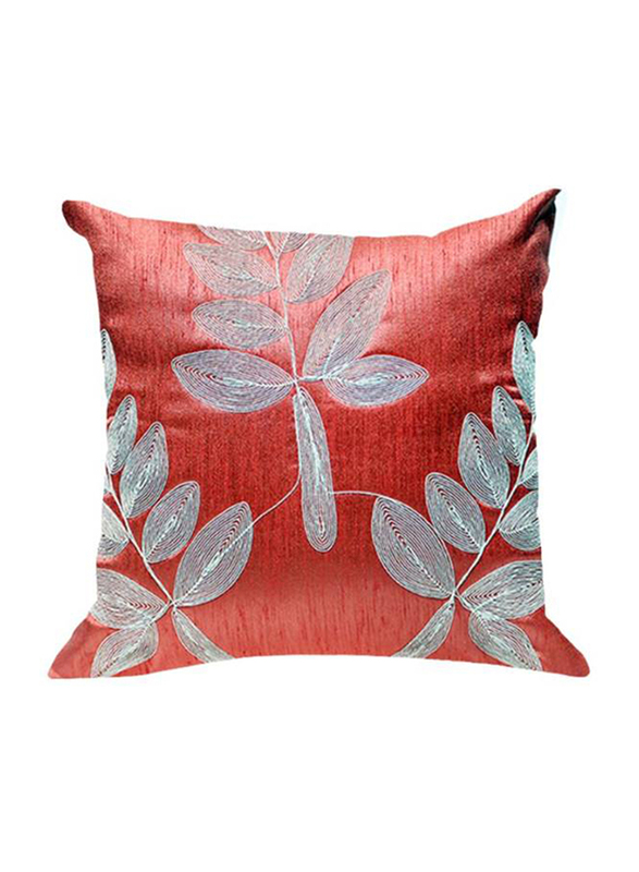 OraOnline Leaf Pink Decorative Cushion/Pillow, 40x40 cm